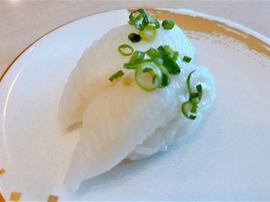 Engawa sushi with negi