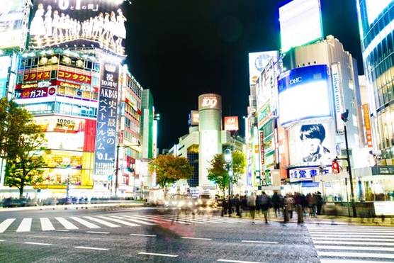Shibuya Scramble at night
