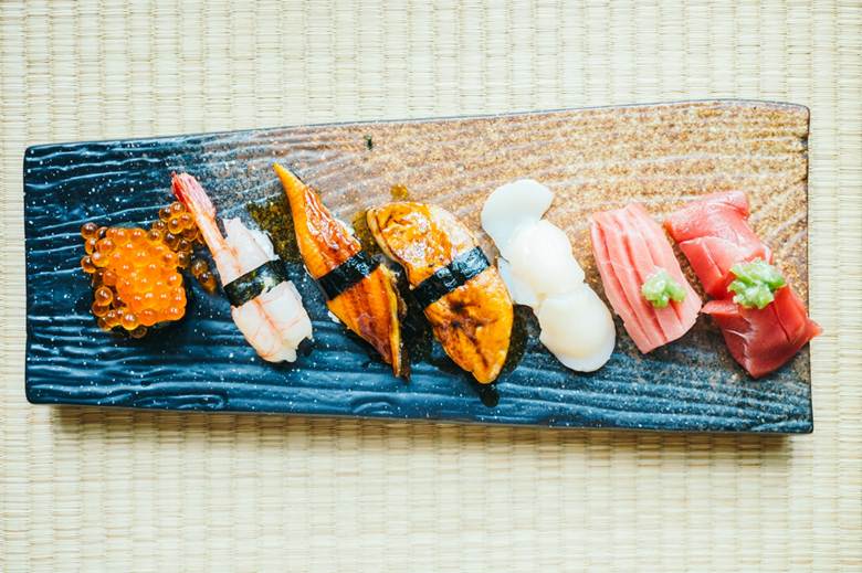 variety of sushi 